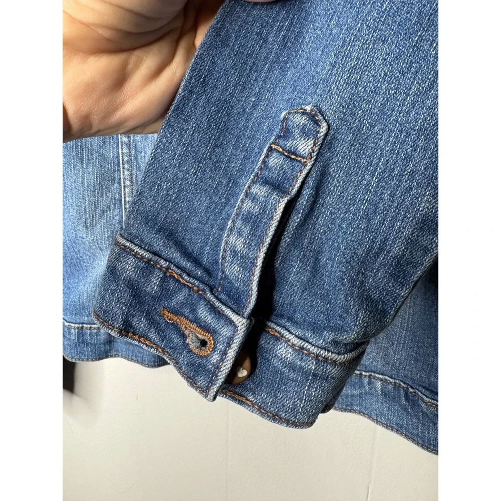 Childrens Place‎ Girls Denim Jacket Medium Wash Blue Heart Buttons Size L 10 12